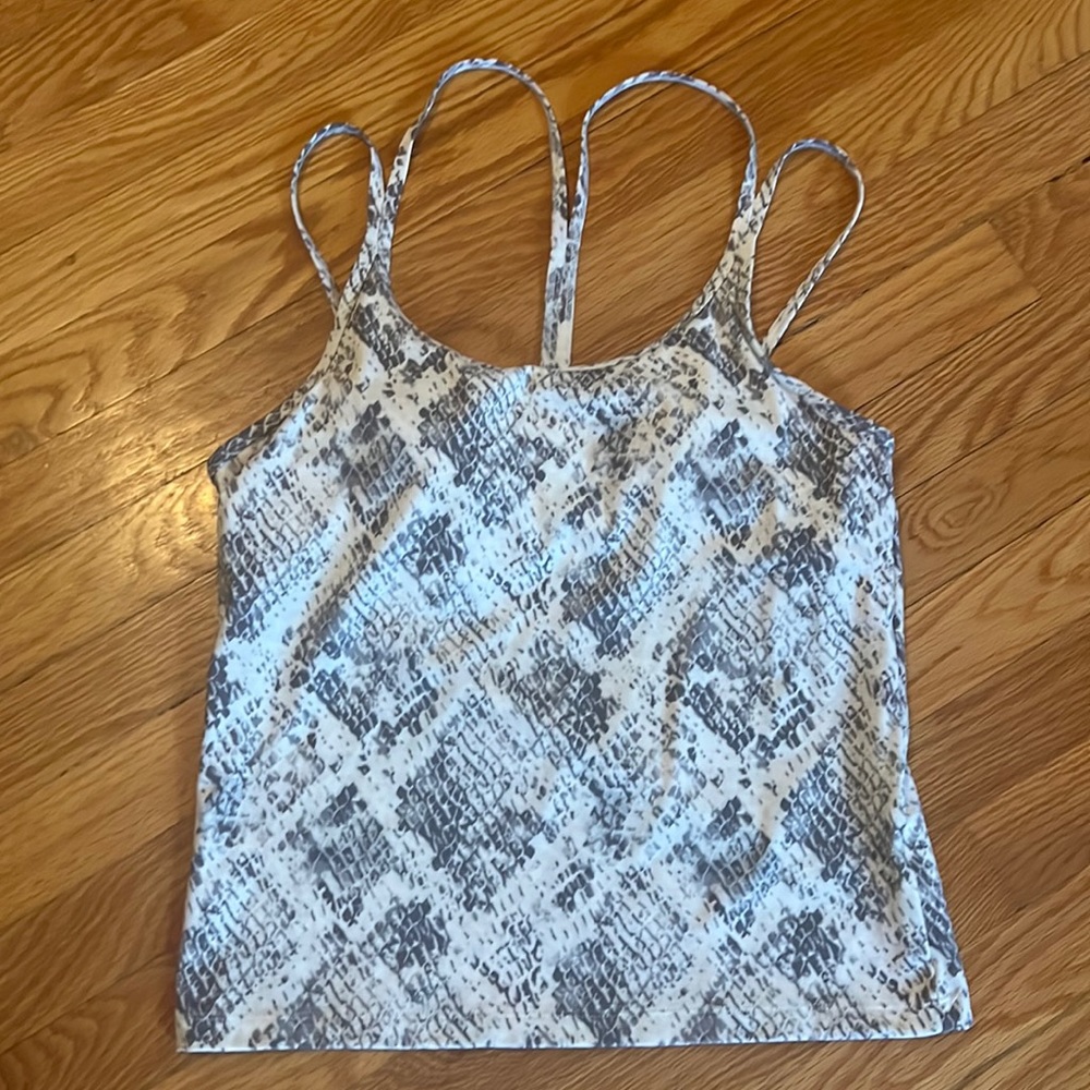 Pink by Victorias Secret snakeskin pattern tank/crop top with built-in bra